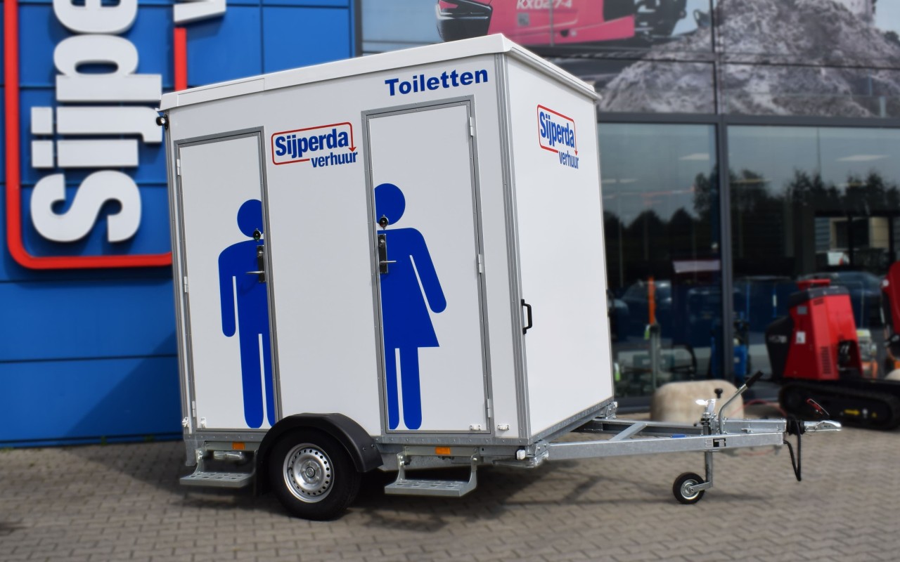 Mobiele toiletwagen D/H gescheiden aanhanger 750kg