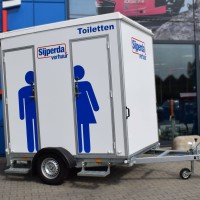 Mobiele toiletwagen D/H gescheiden aanhanger 750kg