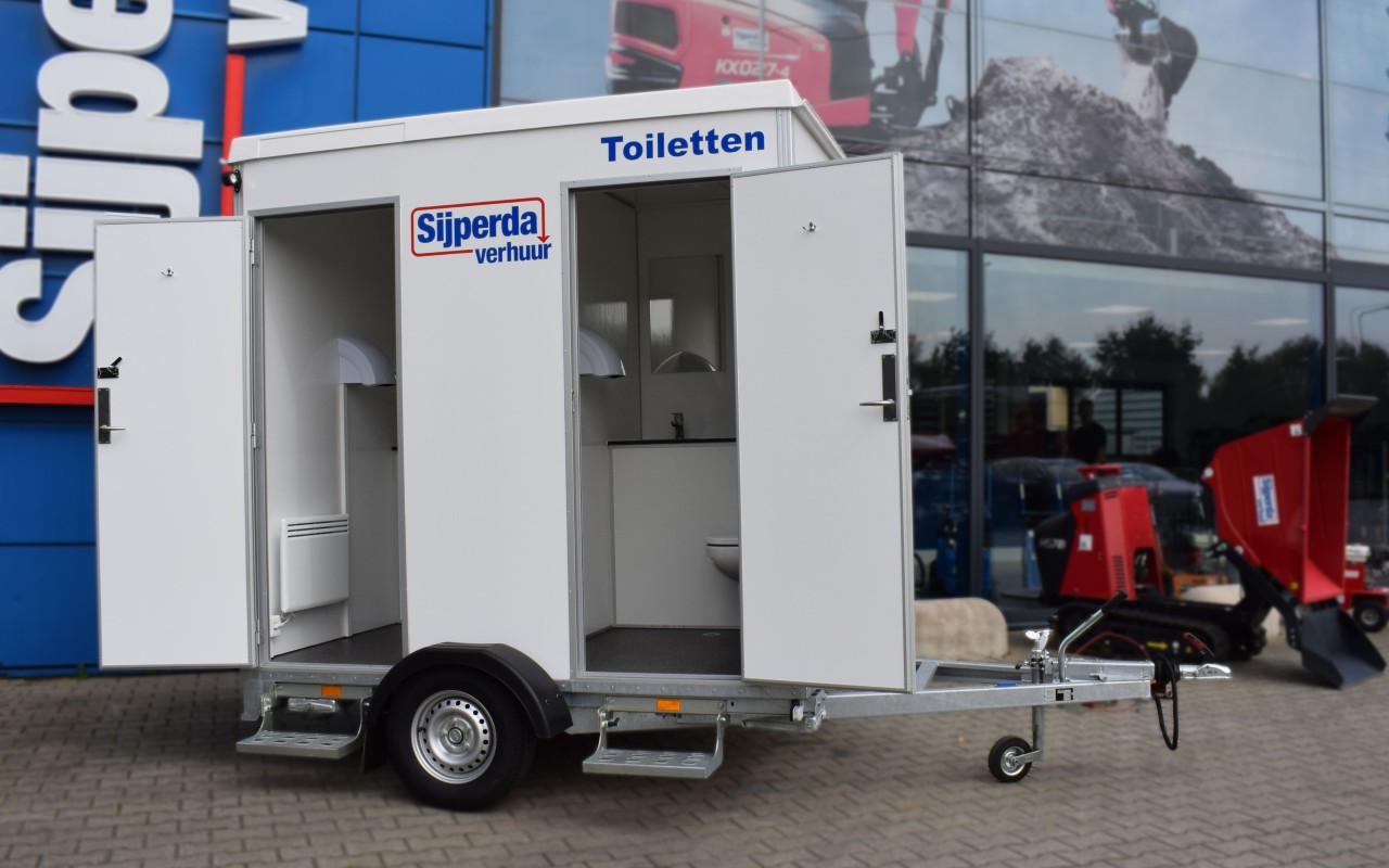 Mobiele toiletwagen D/H gescheiden aanhanger 750kg